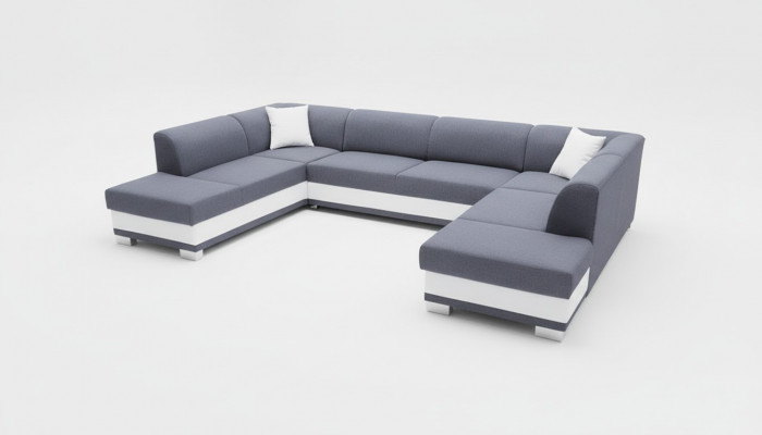 XXL Żywy krajobraz Narożnikowa kanapa Podkładka Ustawić Narożnik Designer Kształt U New Sofa