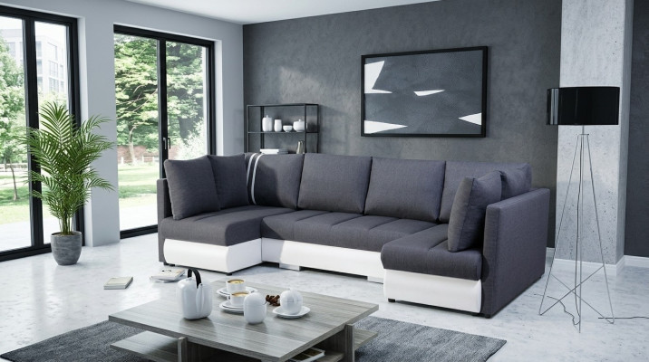 XXL Żywy krajobraz Sofa Kanapa Podkładka Ustawić Narożnik Designer Kształt U Narożnikowa kanapa Nowość