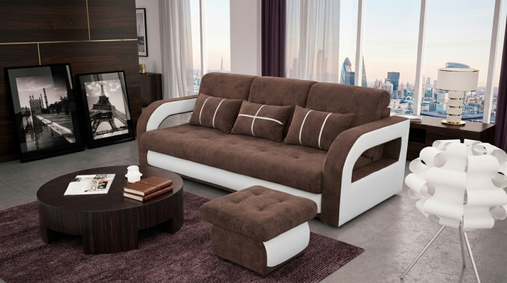 Sofa Kanapa Podkładka Sofy Kanapy Sofa rozkładana Funkcja łóżka 3 miejsce siedzące + Stołek Nowość