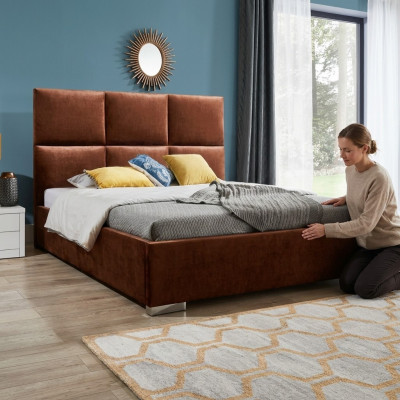 Designerskie łóżko Luxury Aksamit Velvet Podkładka Łóżko Hotel Double New XXL