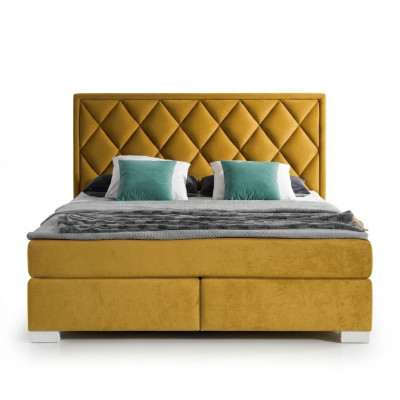 łóżko Łóżko Podkładka Skóra Włókienniczy Designer Noble Double Marriage Hotel Box Spring