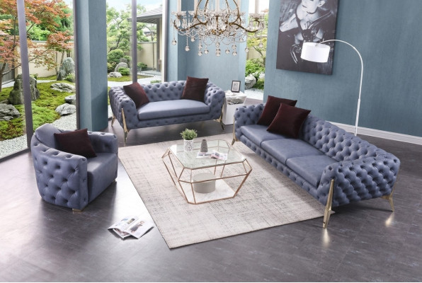 Luksusowa Sofa Sofa Podkładka Siedziba 3+2+1 Ustawić Chesterfield Obcios