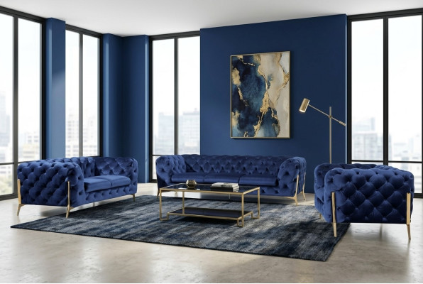 Luksusowa Sofa Sofa Podkładka Siedziba 3+2+1 Ustawić Deco Chesterfield