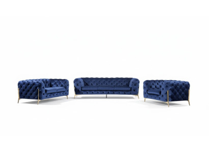 Luksusowa Sofa Sofa Podkładka Siedziba 3+2+1 Ustawić Deco Chesterfield