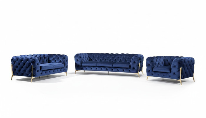 Luksusowy Materiał Włókienniczy Sofa Kanapa Podkładka Siedziba 3+1 Ustawić Chesterfield Obcios