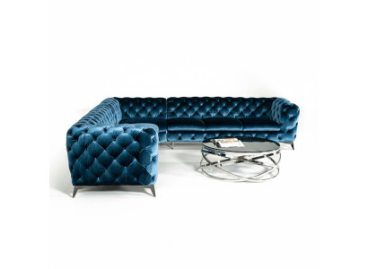 Aksamit Narożnik Luksusowa Sofa Chesterfield Podkładka Narożnik Kanapy Siedziba Kanapy Sofy