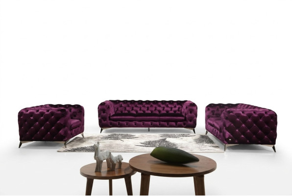 Luksusowa Sofa Sofa Podkładka Siedziba 3+2 Ustawić Chesterfield Obcios