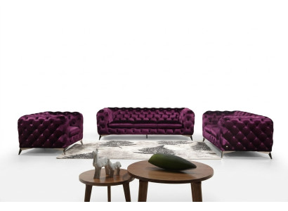 Luksusowa Sofa Sofa Podkładka Siedziba 3+2 Ustawić Chesterfield Obcios