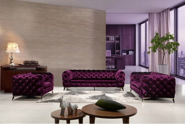 XXL Duża Sofa Kanapa Chesterfield 3 miejsce do siedzenia Podkładka Kanapa Siedziba Trzy Włókienniczy Materiał