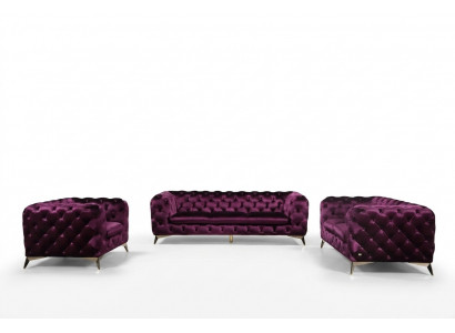 XXL Duża Sofa Kanapa Chesterfield 3 miejsce do siedzenia Podkładka Kanapa Siedziba Trzy Włókienniczy Materiał