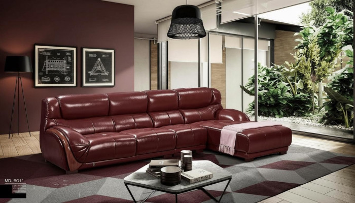 Narożnik Sofa Skóra Podkładka Siedziba Kanapa Ustawić Living Pokój Krajobraz Sofy
