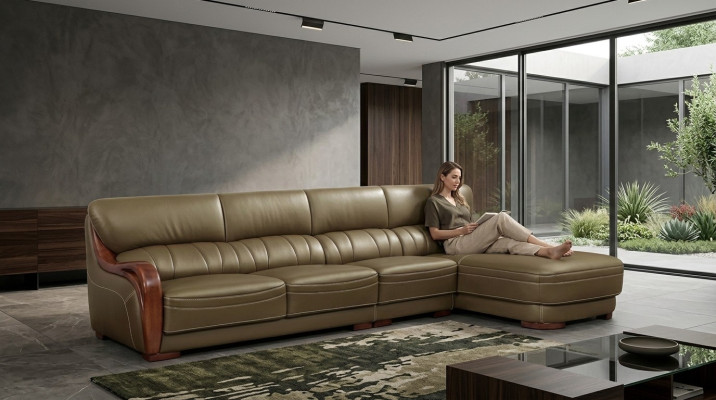 Narożnik Sofa Kanapa Designer Podkładka Siedziba Narożnik Skóra Kanapy Living Landscape