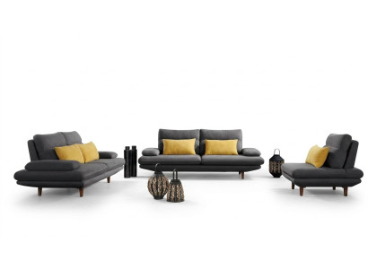 Sofa Kanapa Podkładka Siedziba Design Ustawić 3+2+1 Włókienniczy Kanapy Sofy Materiał