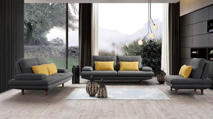 Sofa Designerska Trzyosobowa Kanapa 3 Siedziba Podkładka Skóra Couchen Duże Sofy Włókiennicze Nowość