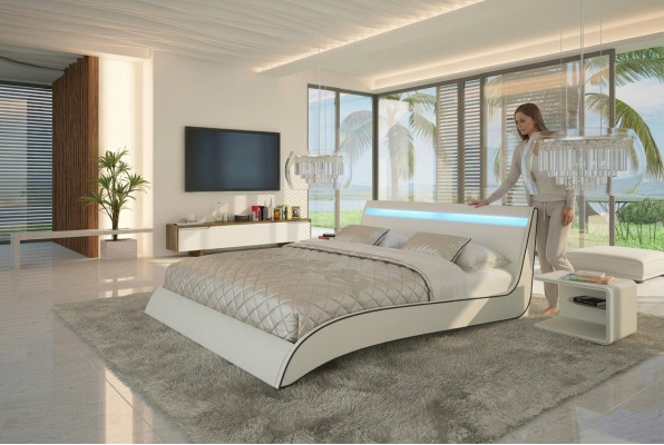 Projekt łóżka Double Małżeństwo Nowoczesny Hotel Rama Sleep Pokój Skóra