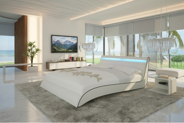 Projekt łóżka Double Małżeństwo Nowoczesny Hotel Rama Sleep Pokój Skóra