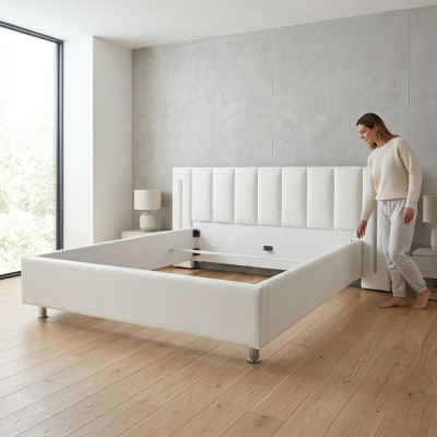 Skóra Design Łóżko Podwójne łóżko Małżeństwo Nowoczesny Hotel Frame Sleep Pokój