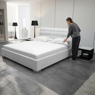 Skóra Design Łóżko Podwójne łóżko Luksusowe Małżeństwo Nowoczesny Hotel Frame Sleep
