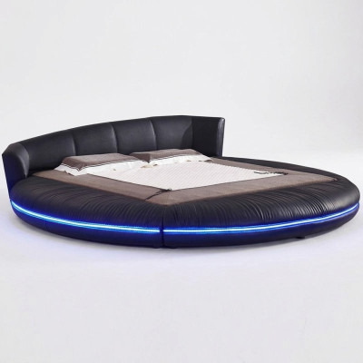 Okrągłe Design łóżko Skóra Okrągłe Łóżko Double Luxury Hotel Frame Sleep