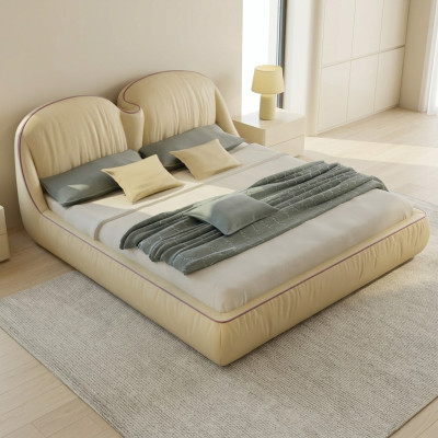 Design łóżko Skóra Łóżko Double Luxury Marriage Modern Hotel Frame Sleep