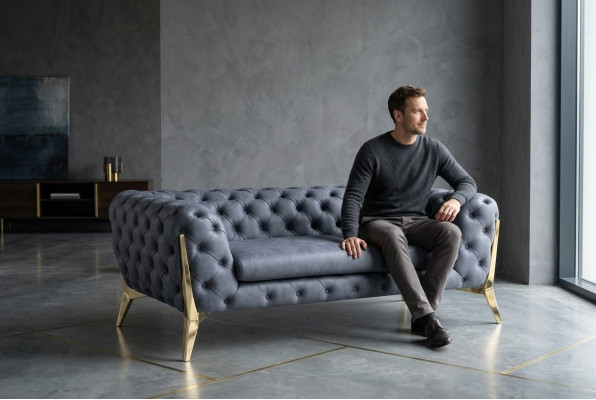 Sofa Chesterfield Couch Podkładka XXL Duży Ustaw Włókienniczy 4+2 designerskie kanapy