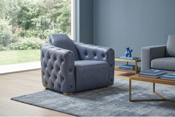 Sofa Italian Design 2x Sofa Jednoosobowa Zestaw 1+1 Siedziba Podkładka Zestaw Chesterfield Nowość