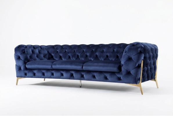 Chesterfield 3 Siedziba Couch Podkładka Trzy miejsce do siedzenia Design Couches Włókienniczy Materiał Italy