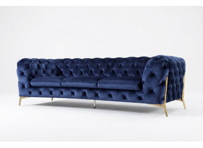 Sofa Chesterfield Kanapa Tapicerowana XXL Duży Komplet Tekstylia 3+1+1 Kanapy projektanta