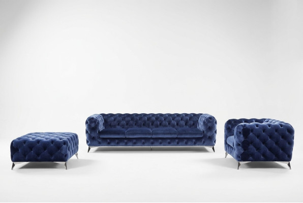 Sofa Chesterfield Couch Podkładka XXL Duża Ustawienie Włókiennicze 4+1+1 designerskie