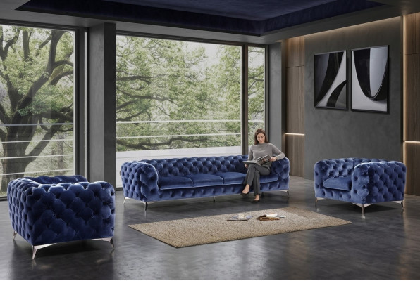 Sofa Kanapa Podkładka XXL Duży Ustaw Chesterfield Włókienniczy 3+2+2 designerskie kanapy