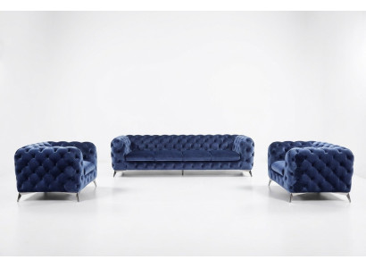 Sofa Kanapa Podkładka XXL Duży Ustaw Chesterfield Włókienniczy 3+2+2 designerskie kanapy