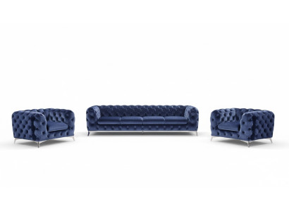 Sofa Chesterfield Couch Podkładka Ustawić Włókienniczy 2+1 designerskie kanapy Nowa XXL Big