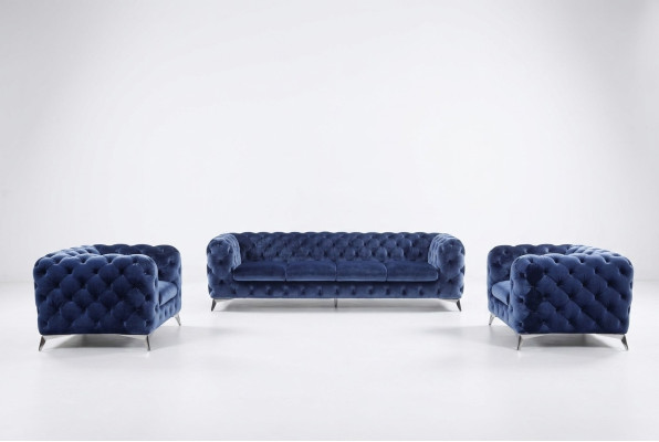 Sofa Chesterfield Couch Podkładka XXL Duży Ustaw Włókienniczy 2+1+1 designerskie kanapy