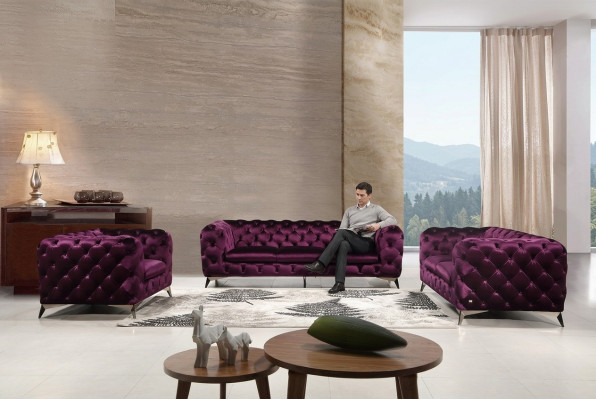 Sofa Chesterfield Couch Podkładka XXL Duży Ustaw Włókienniczy 3+2+1 designerskie kanapy