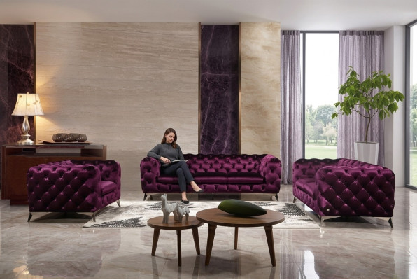 Sofa XXL Big Chesterfield Couch Podkładka Ustaw Włókienniczy 3+3 designerskie kanapy