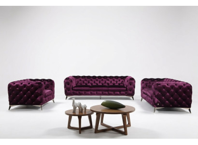 Sofa XXL Big Chesterfield Couch Podkładka Ustaw Włókienniczy 3+3 designerskie kanapy