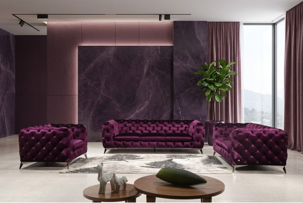 Sofa Chesterfield Podkładka Couch XXL Big Ustawienie Włókiennicze 2+1+1 designerskie