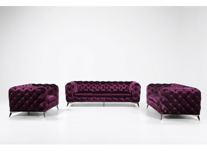 Sofa Chesterfield Podkładka Couch XXL Big Ustawienie Włókiennicze 2+1+1 designerskie