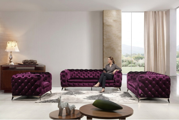 Sofa Chesterfield Włoska 2x Sofa Jednoosobowa Zestaw Podkładek Nowa 1+1 Siedziba
