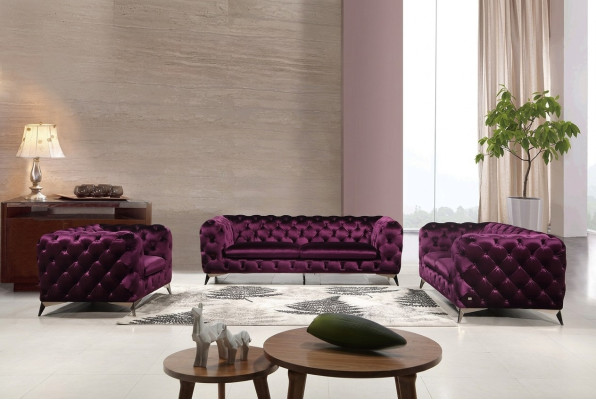 Sofa Chesterfield Włoska 2x Sofa Jednoosobowa Zestaw Podkładek Nowa 1+1 Siedziba