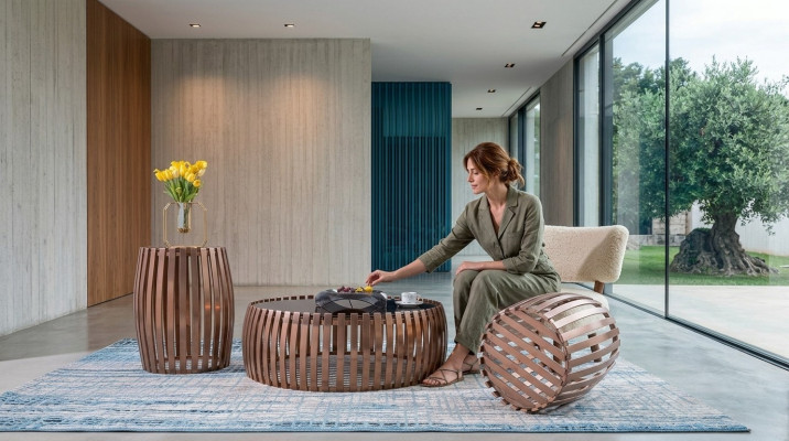 Kanapa Tabela Okrągły stoły Okrągły Sofa Metal Szkło Side Designer