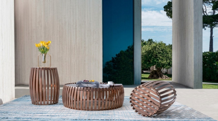 Kanapa Tabela Okrągły stoły Okrągły Sofa Metal Szkło Side Designer