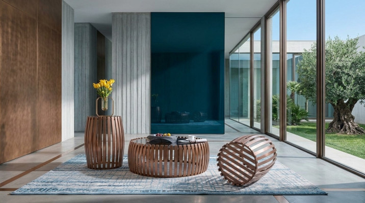 Bok kanapy Tabela Okrągły stoły Okrągły Sofa Metal Szkło Designer