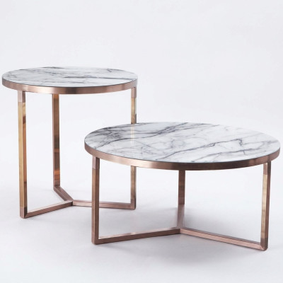Designerska Kanapa Metalowa Szkło Tabela + Side Stoły Sofa Nowość 2 szt. ustawić