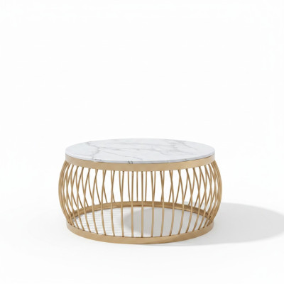 Okrągła designerska kanapa kamienna Stal nierdzewna Sofa Tabela Wohn Design Okrągłe