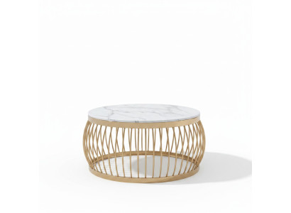 Okrągła designerska kanapa kamienna Stal nierdzewna Sofa Tabela Wohn Design Okrągłe