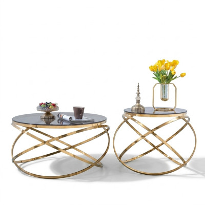 Boczna kanapa Tabela Okrągły stoły Okrągły Sofa Metal Faux Marble Designer Luxury