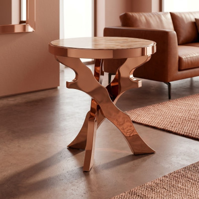 Bok kanapy Tabela Okrągłe stoły Okrągłe Metal Szkło Designer Living Room