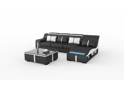 Narożnik Sofa Kanapa Podkładka Narożnik Siedziba L Form Skóra Ustawić Żywy krajobraz