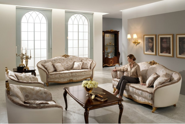 Luksusowa Klasa 2+1+1 Meble Włoskie Zestaw sofowy Sofa arredoclassic